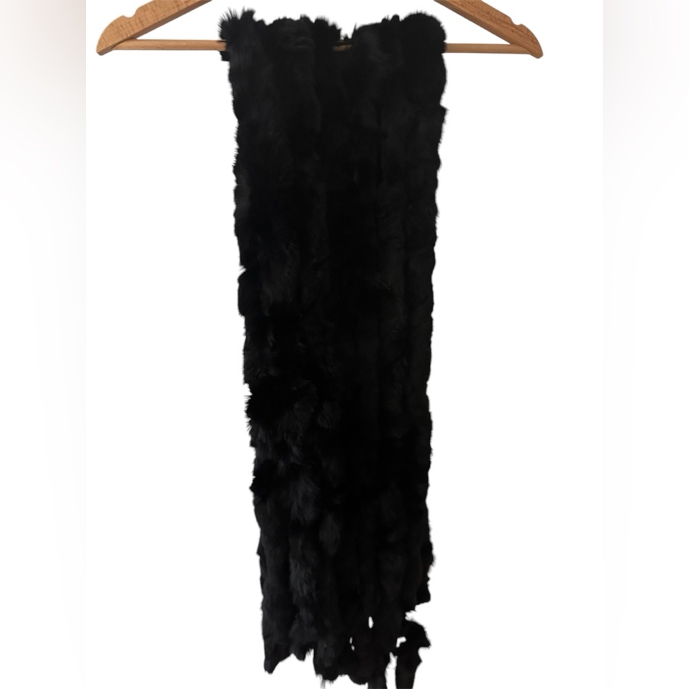 Black fur scarf stole wrap